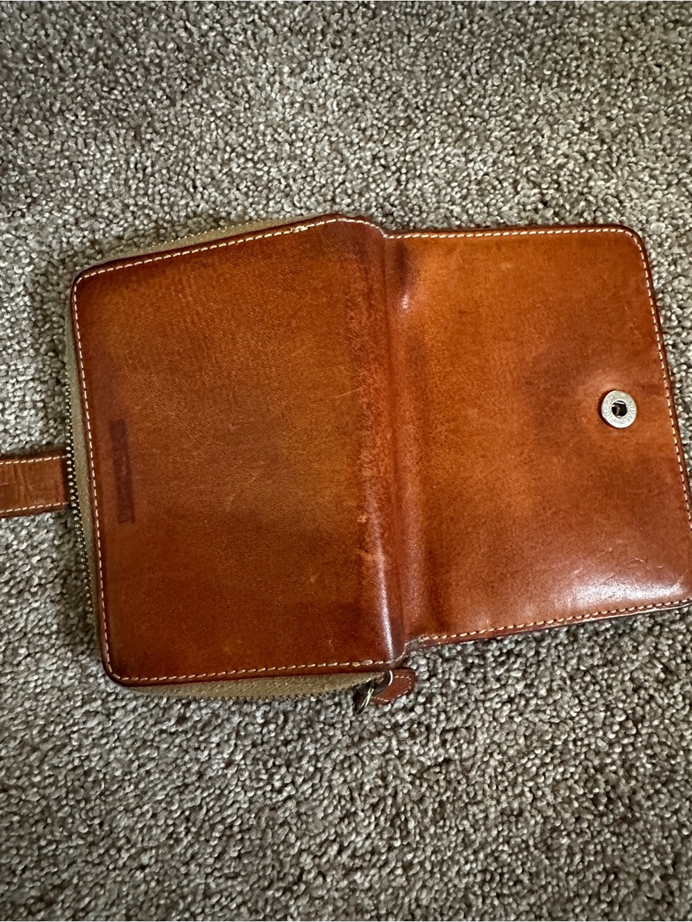Dooney and Bourke Leather Top-Handle Satchel in Brown vintage w/leather wallet - Picture 6 of 8